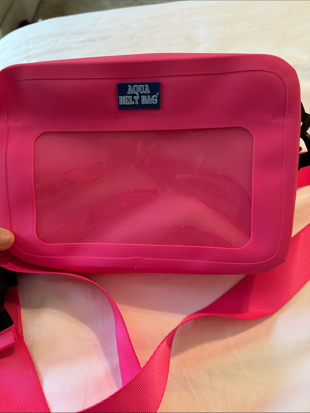 Hot Pink Waterproof Clear-Window Crossbody or Belt Bag